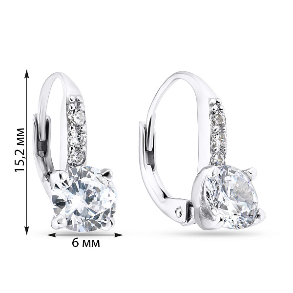 Серебряные серьги с фианитами (арт. 7502/3368) – изображение 2