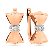 Золоті сережки Бантики з фіанітами (арт. 111322)