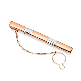 Затискач для краватки з червоного золота з родіюванням (арт. 200065р)