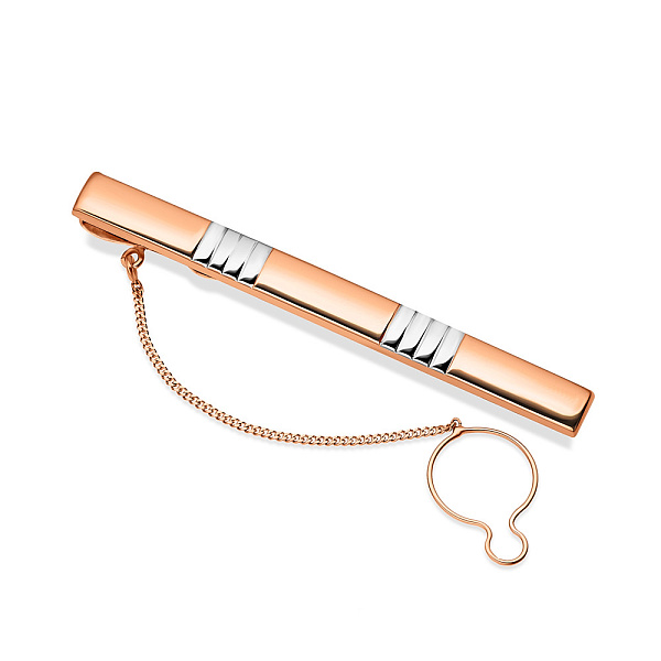 Затискач для краватки з червоного золота з родіюванням (арт. 200065р) – зображення 1
