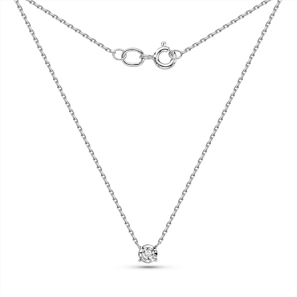 Колье из белого золота с бриллиантом (арт. Ц011694005б) – изображение 2