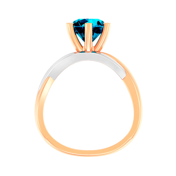 Золота каблучка з топазом Blue Ocean (арт. 140746Пл) – зображення 2