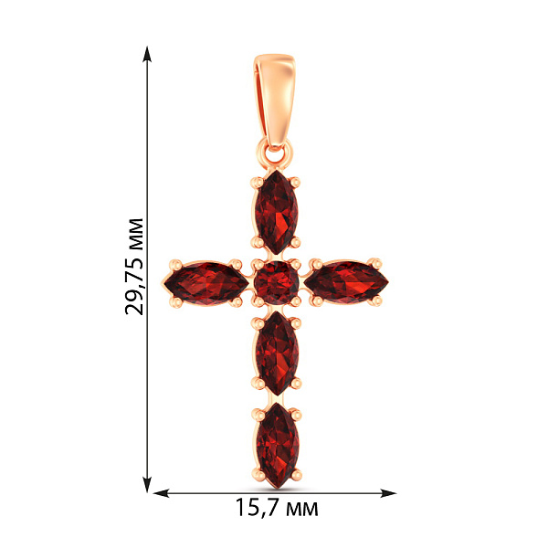 Золотий кулон з гранатом (арт. 440918Пк) – зображення 3
