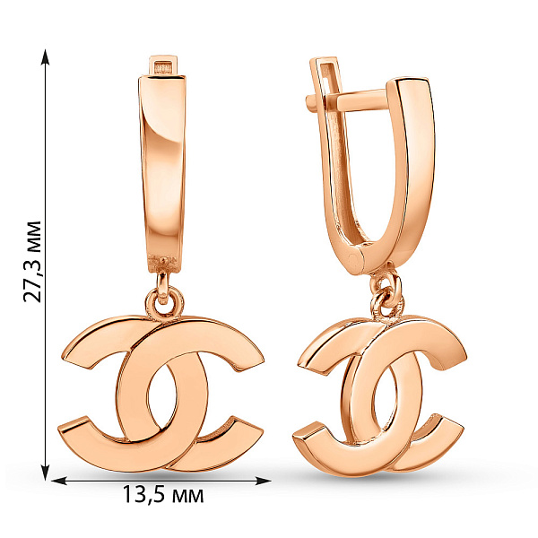 Серьги из красного золота (арт. 1091185) – изображение 3