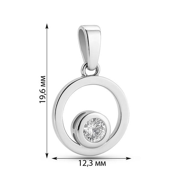Золотая подвеска с фианитом (арт. 440432б) – изображение 4