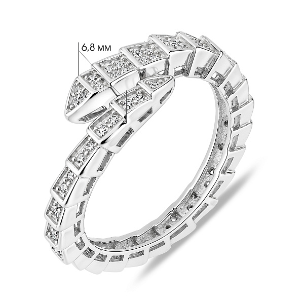 Серебряное незамкнутое кольцо с фианитами (арт. 7501/8766) – изображение 2