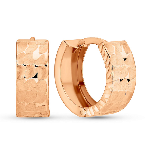 Золоті сережки кільця з алмазною насічкою (арт. 120304) – зображення 1