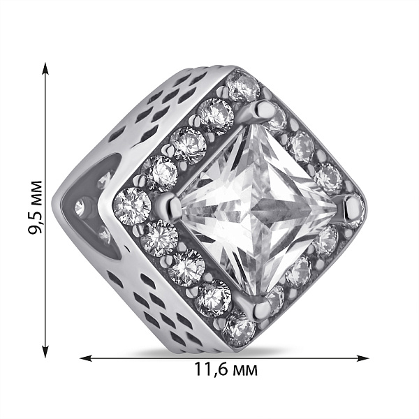 Серебряный шарм с фианитами (арт. 7903/П5Ф/7091) – изображение 2