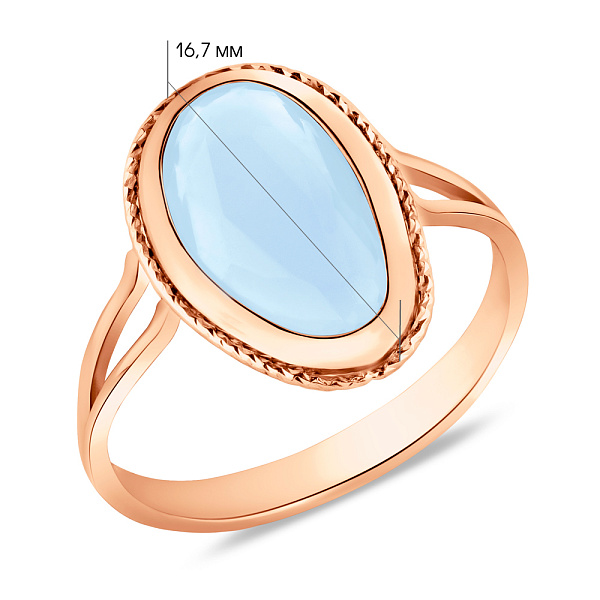 Золотое кольцо с голубым кварцем (арт. 155783Пкг) – изображение 2
