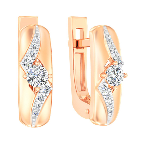 Золоті сережки з фіанітами (арт. 111103) – зображення 1