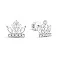 Сережки-пусети Корона з білого золота з фіанітами (арт. 110589б) – зображення 1