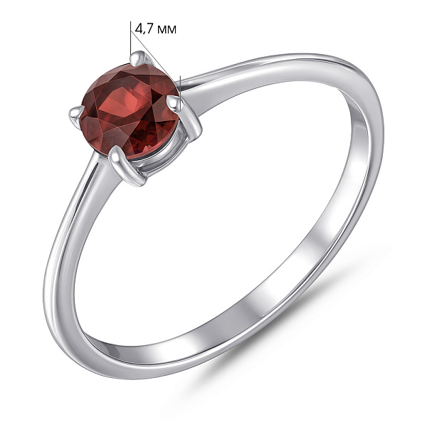 Срібна каблучка з гранатом (арт. 7501/2181439Г) – зображення 2