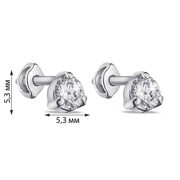Серебряные серьги-пусеты с фианитами (арт. 7518/557сп) – изображение 2