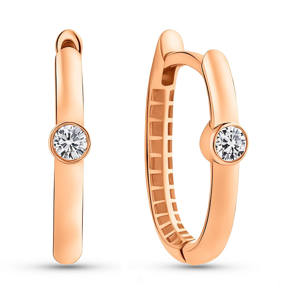 Золотые серьги с фианитами (арт. 1091034/20) – изображение 1