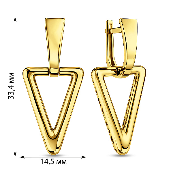 Серьги из желтого золота (арт. 111332ж) – изображение 2