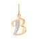Підвіска з червоного золота Літера В (арт. 440287) – зображення 1