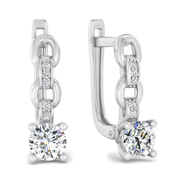 Золотые серьги с бриллиантами (арт. С011322060б) – изображение 1