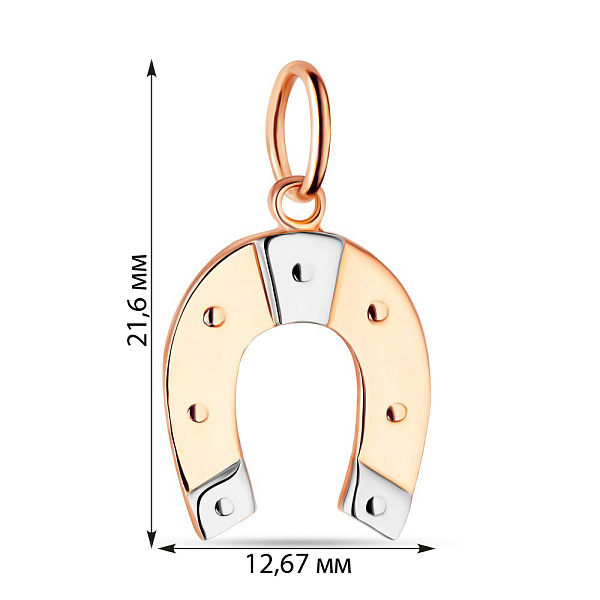Подвеска из комбинированного золота (арт. 424294кб) – изображение 3