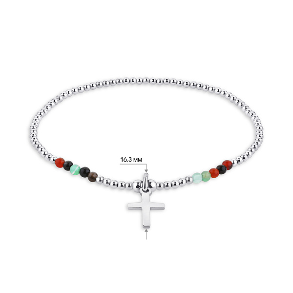 Браслет зі срібла з кольоровими альпінітами (арт. 7509/3941ацв) – зображення 2