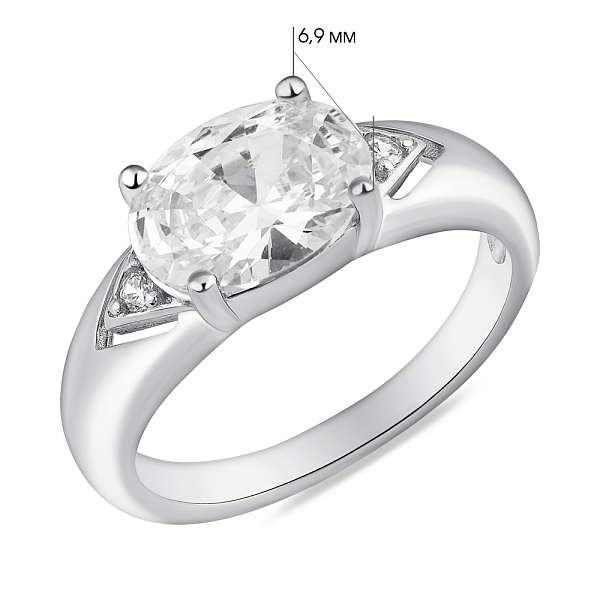 Серебряное кольцо с крупным фианитом (арт. 7501/8036) – изображение 2