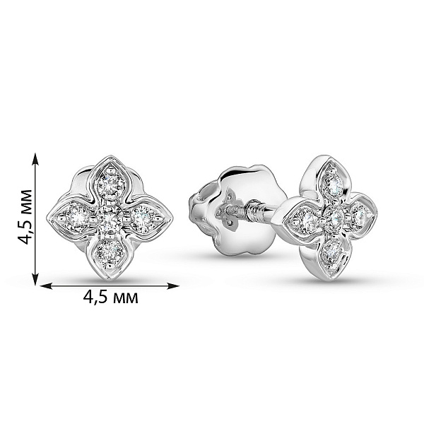 Золоті сережки пусети з діамантами (арт. С341329010б) – зображення 4