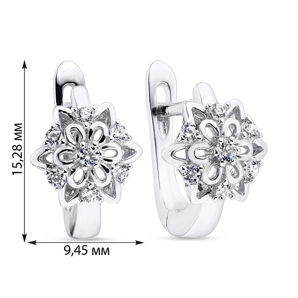 Серебряные серьги с фианитами (арт. 7502/3675) – изображение 2