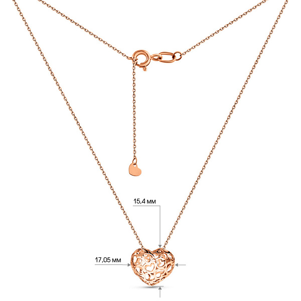 Кольє Серце з червоного золота (арт. 360209) – зображення 11