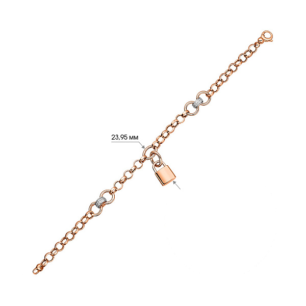 Золотий браслет з підвіскою (арт. 325324П1) – зображення 2