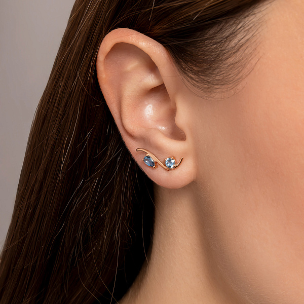 Золоті сережки з топазом (арт. 1101070Птг) – зображення 2