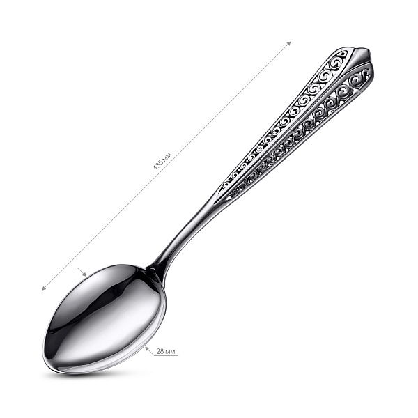 Ложка чайная из серебра  (арт. 7922/8100188) – изображение 2