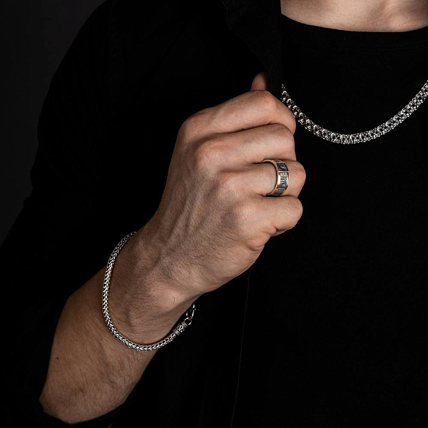 Срібна каблучка «Врятуй і збережи» (арт. 7201/0248кю) – зображення 2