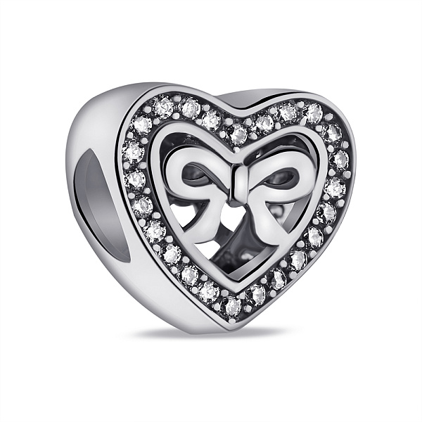 Серебряный шарм Сердце с фианитами (арт. 7903/П5Ф/796) – изображение 1