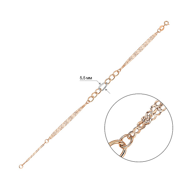 Золотой браслет (арт. 326604кб) – изображение 5