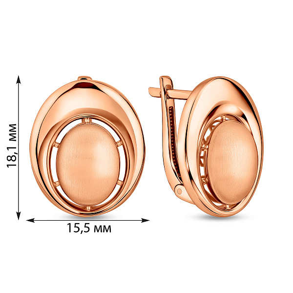 Серьги из красного золота без камней (арт. 1092148м) – изображение 4