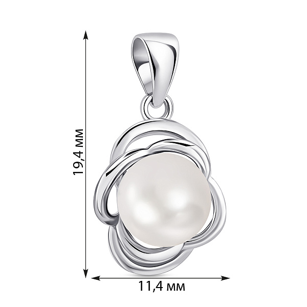 Серебряный подвес с жемчугом (арт. 7503/4424жб) – изображение 2