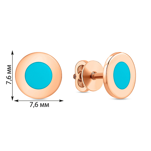 Золоті сережки пусети Лýна з емаллю (арт. 110871ет) – зображення 5