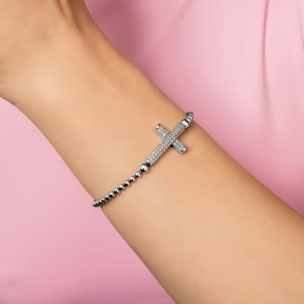 Серебряный браслет Крестик с фианитами (арт. 7509/4366/1) – изображение 2