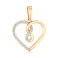 Золотая подвеска Сердечко с фианитами (арт. 440974) – изображение 1