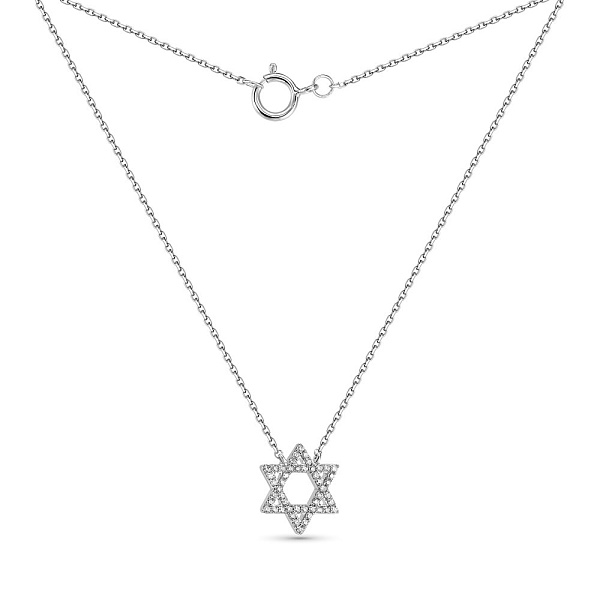 Кольє Зірка Давида з білого золота з діамантами (арт. Ц341299015б) – зображення 2