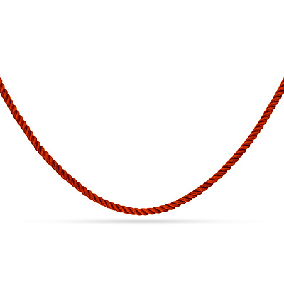 Шовковий червоний шнурок зі срібною застібкою (арт. 7307/ш03к)