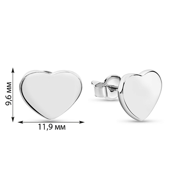 Серьги-пусеты из белого золота (арт. 107541б) – изображение 2