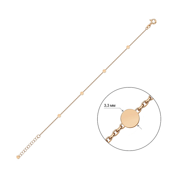 Браслет Монети з червоного золота (арт. 322982/3) – зображення 3