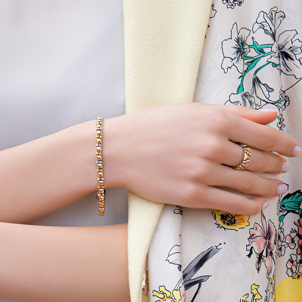 Браслет из желтого и белого золота Francelli (арт. 326130жб) – изображение 2