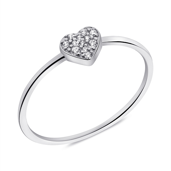 Серебряное кольцо Сердце с фианитами (арт. 7501/6802) – изображение 1
