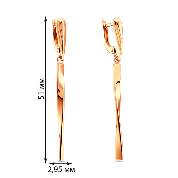 Золотые серьги с подвесками (арт. 105870) – изображение 2