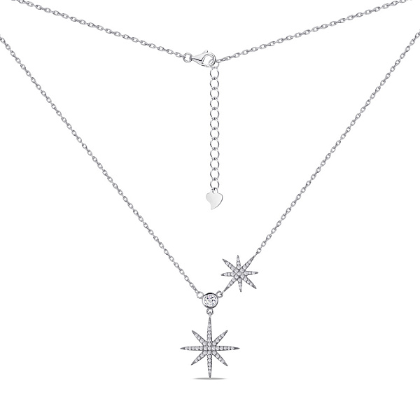 Серебряное колье Звездочки с фианитами (арт. 7507/1212/2) – изображение 2