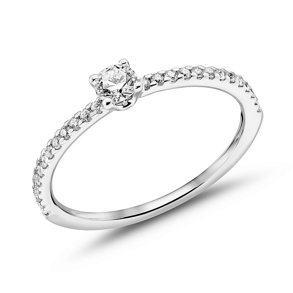 Помолвочное золотое кольцо с бриллиантами (арт. К341437030б) – изображение 1