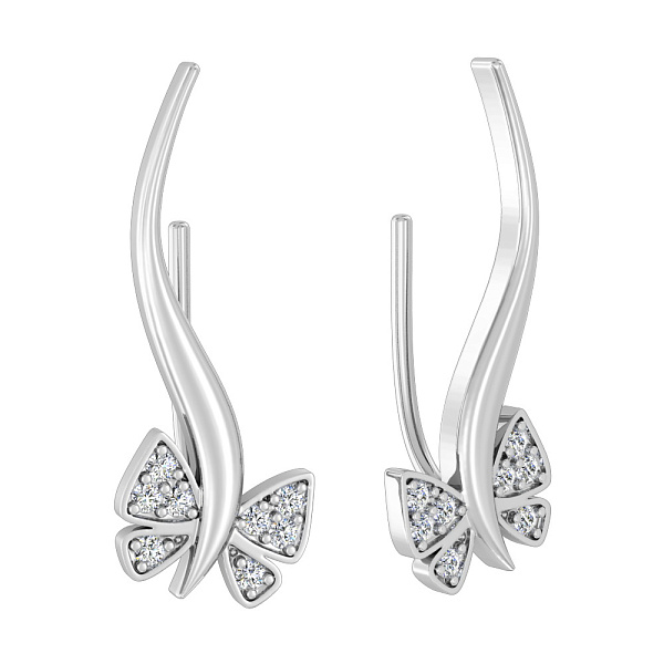 Золоті сережки-клаймбери з фіанітами (арт. 110446б) – зображення 1