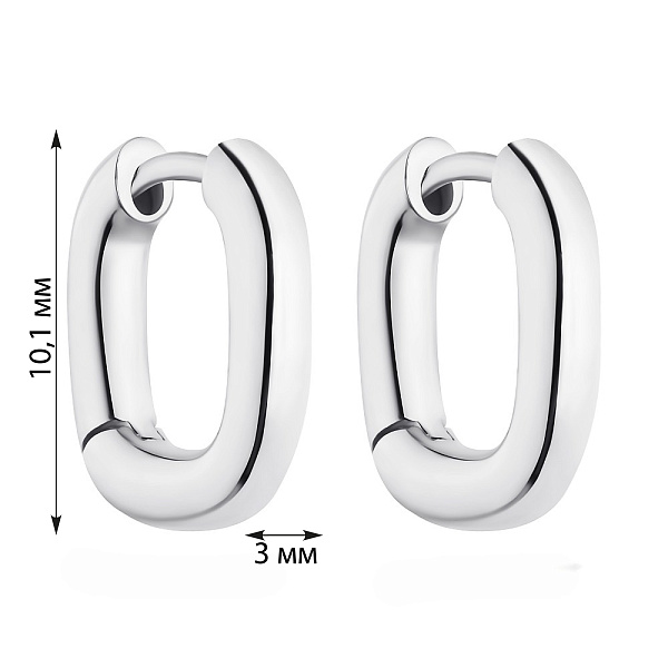Серьги из серебра без камней (арт. 7502/4890/10) – изображение 2