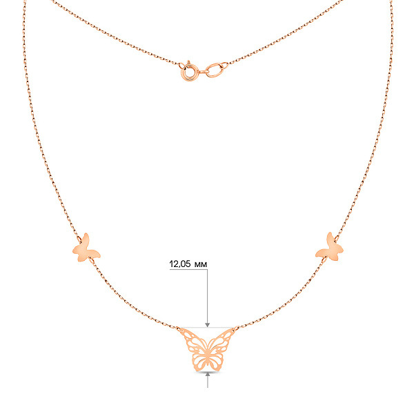 Колье Бабочки из красного золота (арт. 360148) – изображение 5